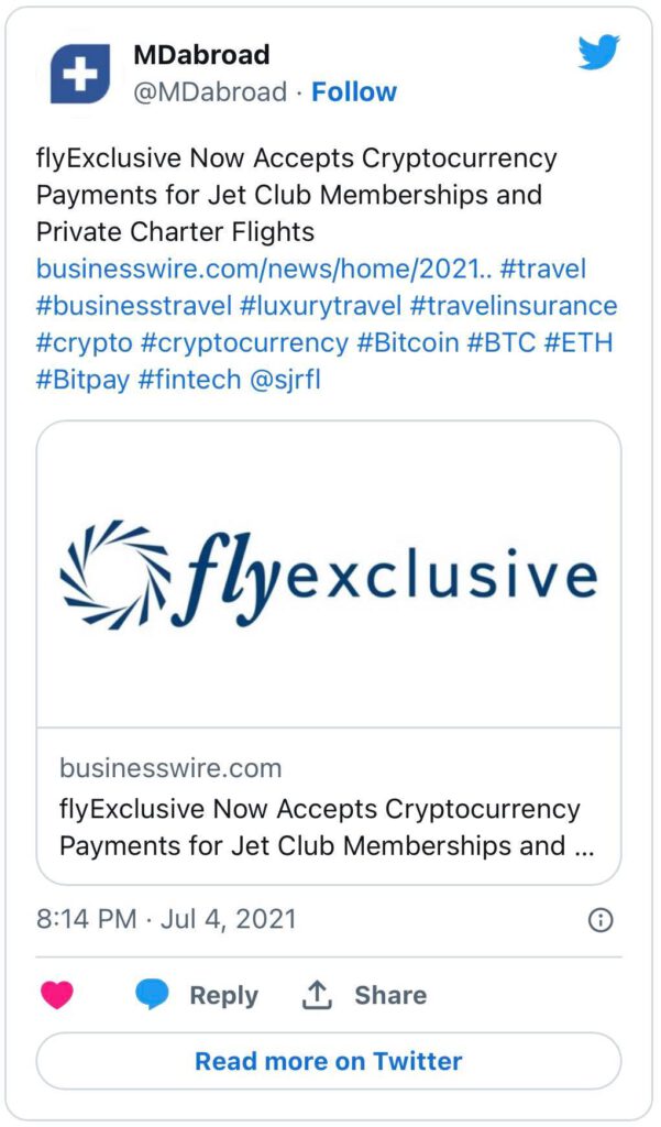 Bitcoin ซื้ออะไรได้บ้าง? Jet