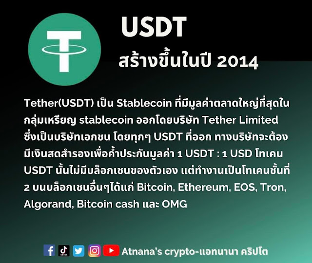 ข้อมูลโทเคน Tether (USDT)