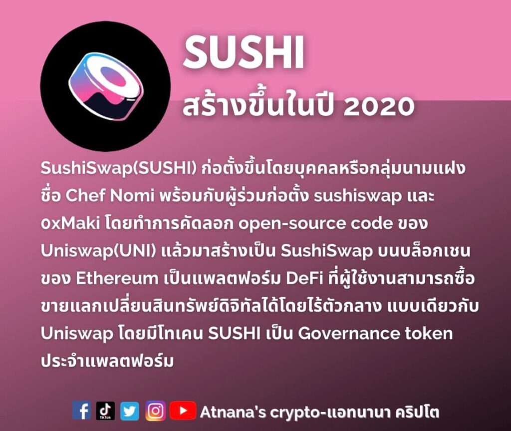 ข้อมูลโทเค็น SushiSwap (SUSHI)