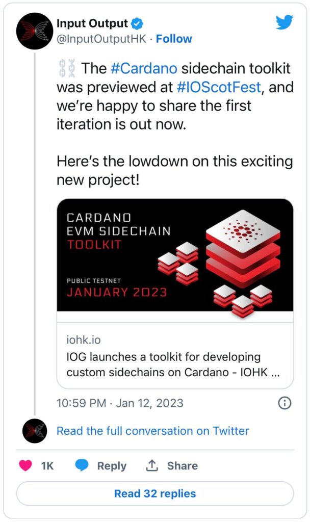 Cardano ออกชุดเครื่องมือ ที่ช่วยให้นักพัฒนาสร้าง sidechains ที่ขนานกับเครือข่ายหลักได้ด้วยตัวเอง เป้าหมายเพื่อขยายระบบนิเวศให้ใหญ่ขึ้น1