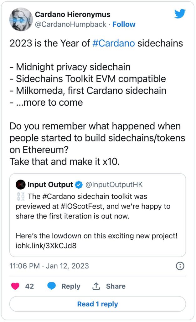 Cardano ออกชุดเครื่องมือ ที่ช่วยให้นักพัฒนาสร้าง sidechains ที่ขนานกับเครือข่ายหลักได้ด้วยตัวเอง เป้าหมายเพื่อขยายระบบนิเวศให้ใหญ่ขึ้น3