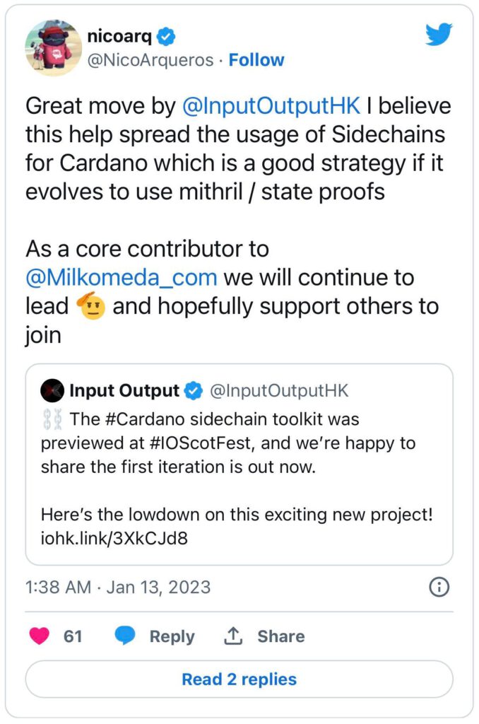 Cardano ออกชุดเครื่องมือ ที่ช่วยให้นักพัฒนาสร้าง sidechains ที่ขนานกับเครือข่ายหลักได้ด้วยตัวเอง เป้าหมายเพื่อขยายระบบนิเวศให้ใหญ่ขึ้น4