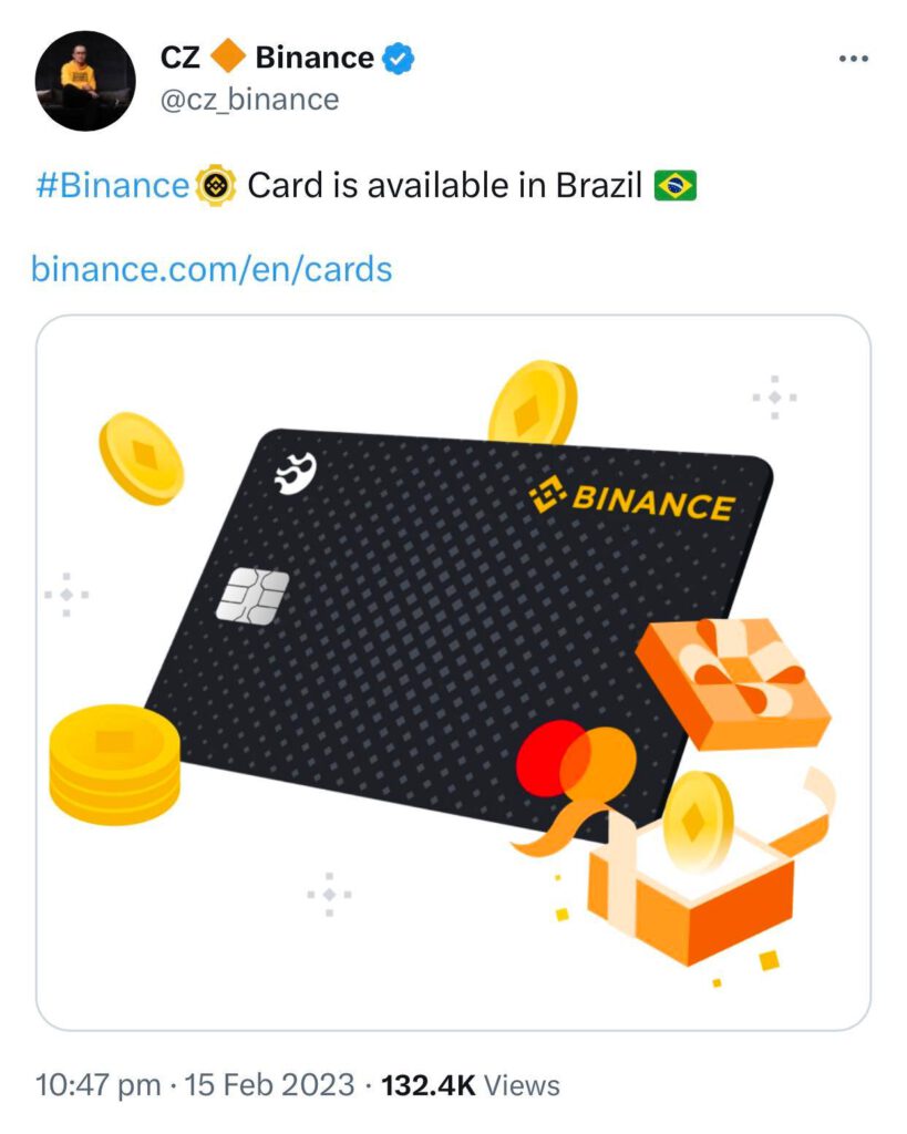 Binance เปิดตัวบัตรเดบิต Mastercard ในบราซิล2