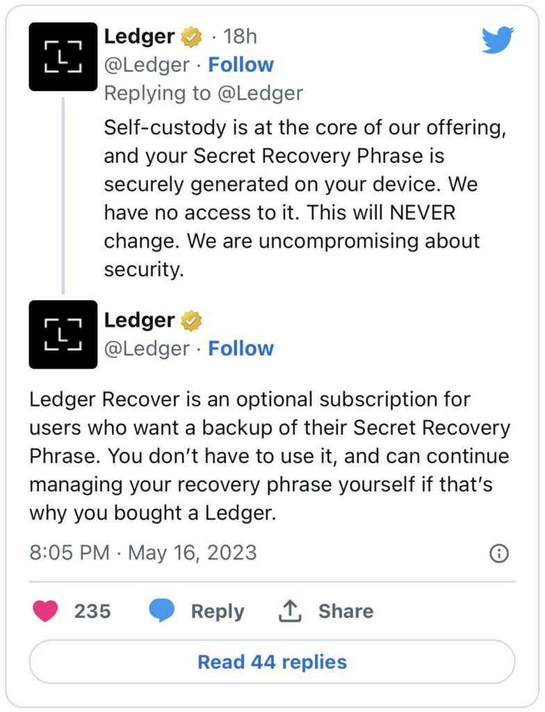 'ไม่มีประตูหลัง' Ledger กล่าวตอบโต้เกี่ยวกับฟังก์ชั่น ‘การกู้คืน’ ที่เป็นประเด็นร้อนตอนนี้4